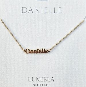 🌸 DANIELLE Script Name Chain Goldtone Necklace 🌸